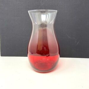 Two Tone Classic Urn Shaped Glass Red Vase 9”